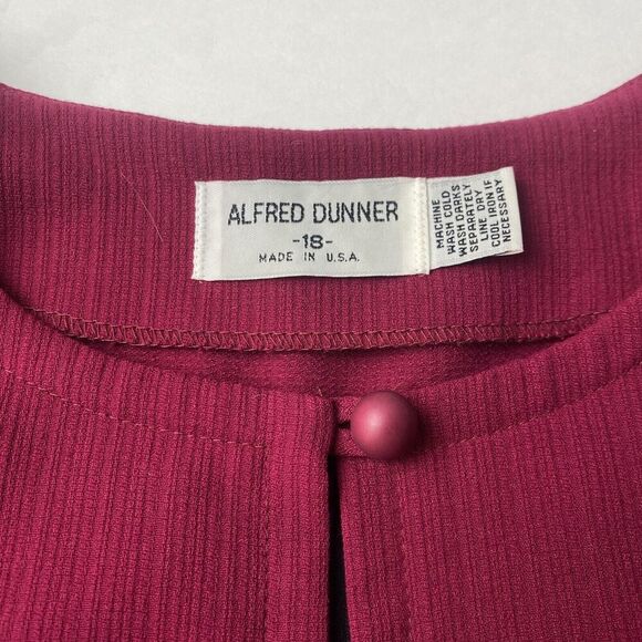 Alfred Dunner Womens  Open Front Jacket  Short Sleeve Red Size 18 Made‎ In USA - Picture 6 of 13